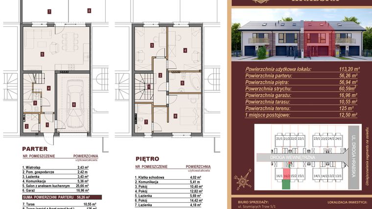 Rzut - Dom na sprzedaż 4 pokoje o powierzchni 113,2 m² - numer 16/2 w Dzielnica Hrabska etap IV
