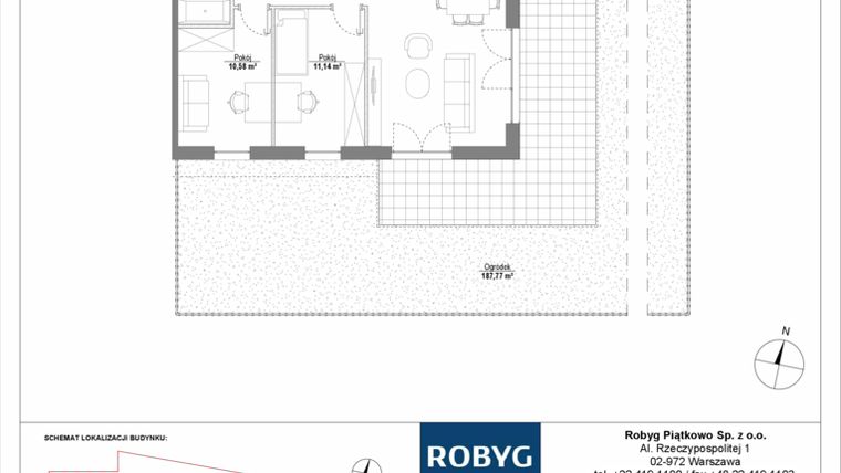 Rzut - Mieszkanie na sprzedaż 4 pokoje o powierzchni 82,83 m² - numer H1_0M05 w Piątkowo Residence etap II