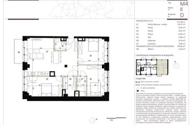 Rzut - Mieszkanie na sprzedaż 4 pokoje o powierzchni 99,26 m² - numer D.2.3 w Nowa Stawowa