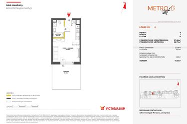 Rzut - Mieszkanie na sprzedaż 1 pokój o powierzchni 27,48 m² - numer 6 w Metro Art 13