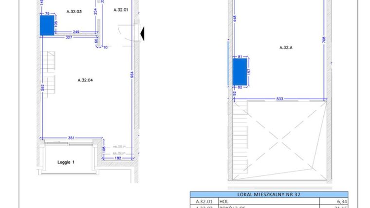 Rzut - Mieszkanie na sprzedaż 4 pokoje o powierzchni 100,02 m² - numer A.31 w Gaja Park