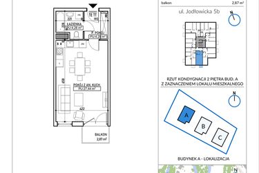Rzut - Mieszkanie na sprzedaż 1 pokój o powierzchni 36 m² - numer 5B-14 w Jodłowicka 5