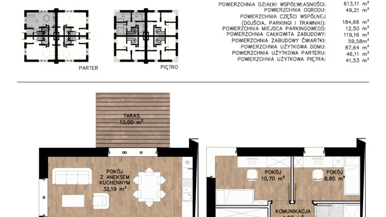 Rzut - Mieszkanie na sprzedaż 4 pokoje o powierzchni 90,12 m² - numer 1B w Zielone Kolumny