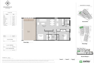 Rzut - Mieszkanie na sprzedaż 2 pokoje o powierzchni 75 m² - numer 111 w Bougainvillea - Estepona