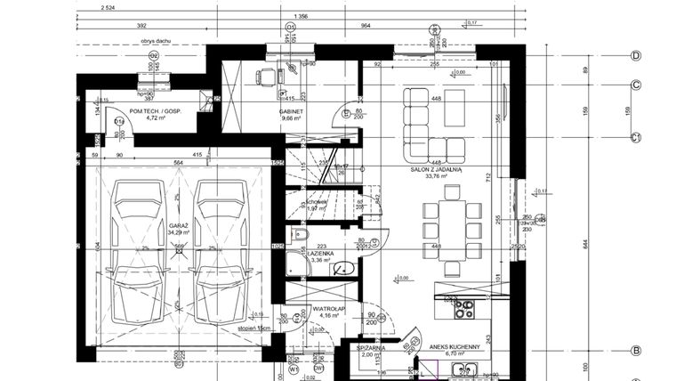 Rzut - Dom na sprzedaż 6 pokoi o powierzchni 170 m² - numer 280_1 w Osiedle Droga Hrabska etap III