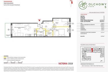 Rzut - Mieszkanie na sprzedaż 3 pokoje o powierzchni 61,92 m² - numer 58 w Olchowy Park V