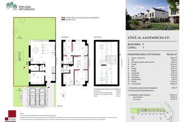 Rzut - Dom na sprzedaż 5 pokoi o powierzchni 142,05 m² - numer F1 w Enklawa Arturówek