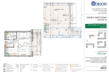 Rzut - Mieszkanie na sprzedaż 1 pokój o powierzchni 29,41 m² - numer N2.76 w Osiedle Narcyzowe etap 2