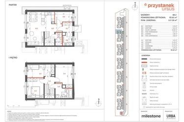 Rzut - Dom na sprzedaż 5 pokoi o powierzchni 91,02 m² - numer 6B.2 w Przystanek Ursus