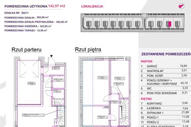 Rzut - Dom na sprzedaż 4 pokoje o powierzchni 142,97 m² - numer III.A10.M2 w Osiedle Kwiatowe Tarasy etap III