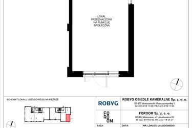 Rzut - Lokal użytkowy na sprzedaż 1 pokój o powierzchni 30,22 m² - numer OK3/D/0/LU6 FS w Osiedle Kameralne