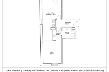Rzut - Mieszkanie na sprzedaż 2 pokoje o powierzchni 53,58 m² - numer 4/15. w Apartamenty Nowy Targ