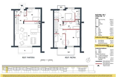 Rzut - Dom na sprzedaż 5 pokoi o powierzchni 116,18 m² - numer 1b w Waw.Re
