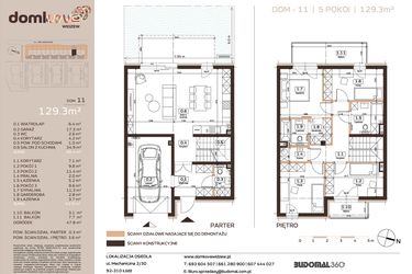 Rzut - Dom na sprzedaż 5 pokoi o powierzchni 129,3 m² - numer 11 w Domkove Widzew etap 2