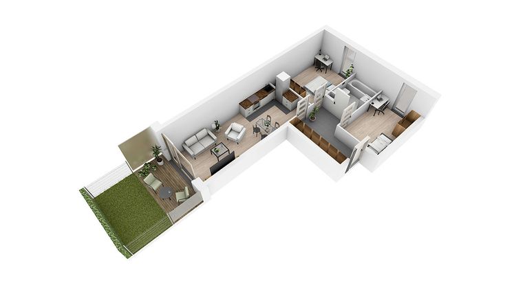 Rzut - Mieszkanie na sprzedaż 3 pokoje o powierzchni 58,77 m² - numer N4.34 w Osiedle Narcyzowe