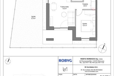 Rzut - Mieszkanie na sprzedaż 2 pokoje o powierzchni 40,12 m² - numer C.0M04 w Leszczyńskich 2
