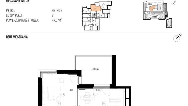 Rzut - Mieszkanie na sprzedaż 2 pokoje o powierzchni 70,7 m² - numer 22J/25 w NATURAMA II
