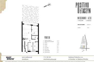 Rzut - Mieszkanie na sprzedaż 4 pokoje o powierzchni 84,56 m² - numer A.2.0 w Positivo Ołtaszyn