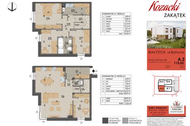 Rzut - Dom na sprzedaż 5 pokoi o powierzchni 115,02 m² - numer 2 w Kozacki Zakątek
