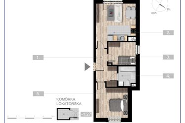 Rzut - Mieszkanie na sprzedaż 3 pokoje o powierzchni 52,8 m² - numer 49 w Szczytno Dąbrowskiego - etap 3