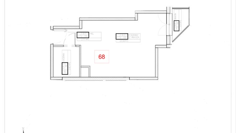 Rzut - Mieszkanie na sprzedaż 1 pokój o powierzchni 29,03 m² - numer A4-17 w Rezydencja Ogród Saski etap I i II