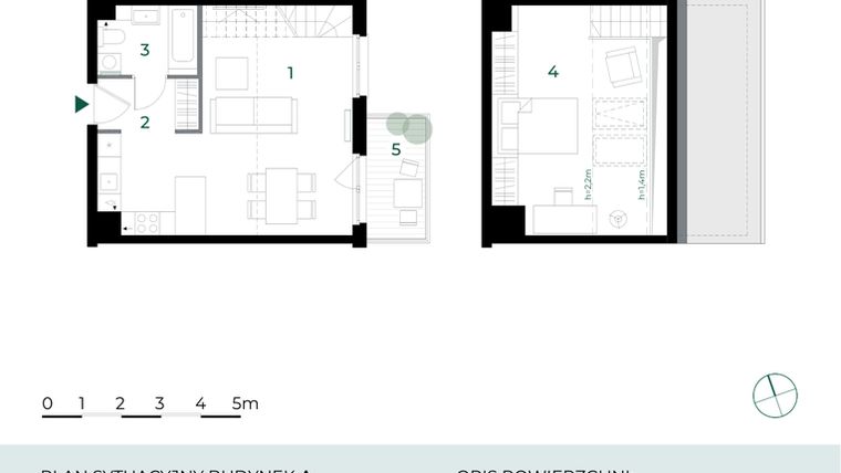 Rzut - Mieszkanie na sprzedaż 2 pokoje o powierzchni 33,52 m² - numer M28 w Park-Wojszyce