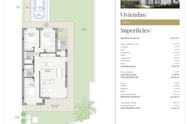 Rzut - Dom na sprzedaż 3 pokoje o powierzchni 124,4 m² - numer 25 w Domy w Polop - 51667921