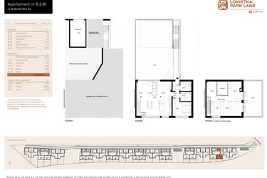 Rzut - Mieszkanie na sprzedaż 5 pokoi o powierzchni 137,4 m² - numer B.2.B1 w Łokietka Park Lane