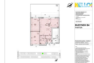 Rzut - Mieszkanie na sprzedaż 3 pokoje o powierzchni 54,35 m² - numer B4.1 w HELLO! KUKUŁKI bud. B