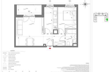 Rzut - Mieszkanie na sprzedaż 2 pokoje o powierzchni 44,66 m² - numer C/126/M w City Vibe
