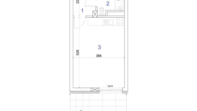 Rzut - Mieszkanie na sprzedaż 1 pokój o powierzchni 27,84 m² - numer 6A.20 w Mierzeja Wiślana etap IV