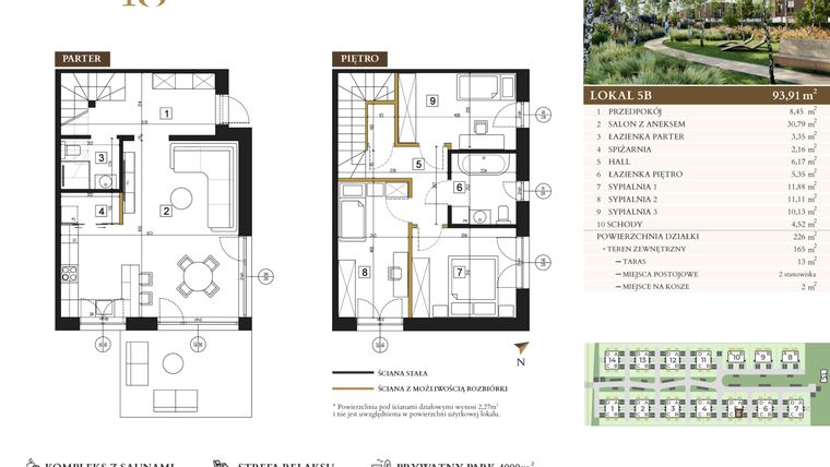 Rzut - Dom na sprzedaż 4 pokoje o powierzchni 93,91 m² - numer 5B w Lawinowa 18