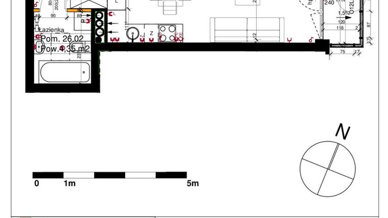 Rzut - Mieszkanie na sprzedaż 1 pokój o powierzchni 28,3 m² - numer M26 w Srebrzyńska Park IV