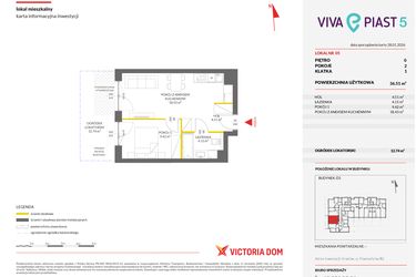 Rzut - Mieszkanie na sprzedaż 2 pokoje o powierzchni 36,54 m² - numer A.5 w Viva Piast 5