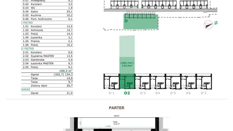 Rzut - Dom na sprzedaż 5 pokoi o powierzchni 160,3 m² - numer D.2 w Dębowe Zacisze