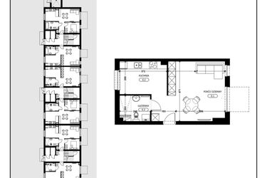 Rzut - Mieszkanie na sprzedaż 1 pokój o powierzchni 37,12 m² - numer B3-M19 w Śląska Park