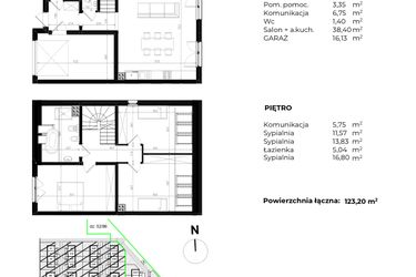 Rzut - Dom na sprzedaż 4 pokoje o powierzchni 123,2 m² - numer D.A58 w Domy-Wysoka etap 3