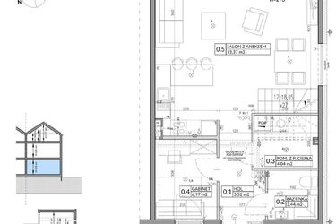 Rzut - Dom na sprzedaż 6 pokoi o powierzchni 141,74 m² - numer 3B w Wille przy Lesie