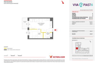 Rzut - Mieszkanie na sprzedaż 2 pokoje o powierzchni 35,97 m² - numer 152 w Viva Piast 6
