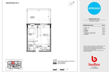 Rzut - Mieszkanie na sprzedaż 2 pokoje o powierzchni 41,09 m² - numer Z5.4 w Enklawa Apartamenty Z4 i Z5