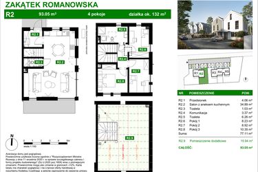 Rzut - Dom na sprzedaż 4 pokoje o powierzchni 93 m² - numer R2 w Zakątek Romanowska