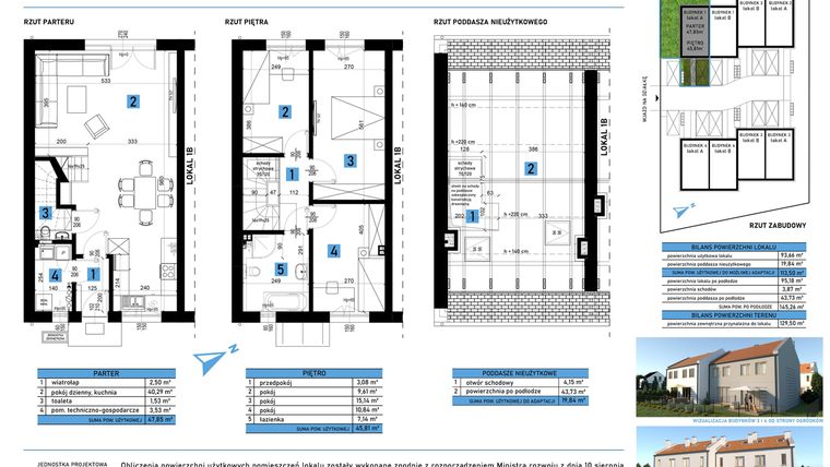 Rzut - Dom na sprzedaż 4 pokoje o powierzchni 145,26 m² - numer 1A w Domy w Biestrzykowie