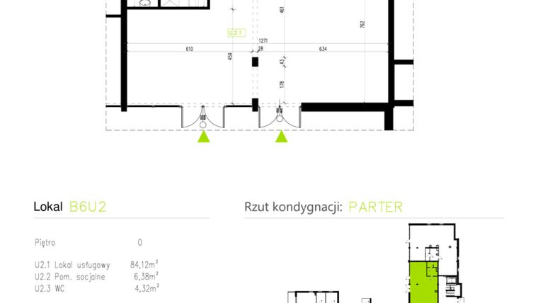 Rzut - Lokal użytkowy na sprzedaż 1 pokój o powierzchni 94,82 m² - numer B6.L2 w Osiedle Natura Park etap II