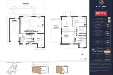 Rzut - Dom na sprzedaż 5 pokoi o powierzchni 138,65 m² - numer D2.M1 w Motława Garden