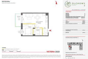 Rzut - Mieszkanie na sprzedaż 2 pokoje o powierzchni 39,41 m² - numer A.90 w Olchowy Park II