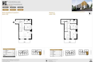 Rzut - Mieszkanie na sprzedaż 5 pokoi o powierzchni 90,95 m² - numer LM15 w Kameralna Koszykarska