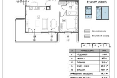 Rzut - Mieszkanie na sprzedaż 3 pokoje o powierzchni 58,33 m² - numer B.2.4 w #NaSwoim2