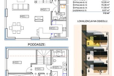Rzut - Dom na sprzedaż 4 pokoje o powierzchni 112 m² - numer 8B w Osiedle Łanowa etap II