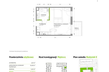 Rzut - Mieszkanie na sprzedaż 1 pokój o powierzchni 33,05 m² - numer E.123 w Centralna Vita