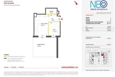 Rzut - Mieszkanie na sprzedaż 2 pokoje o powierzchni 39,17 m² - numer 60 w Neo Nova Ochota 4